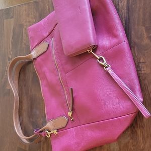 Fossil Magenta Tote Purse and Wallet